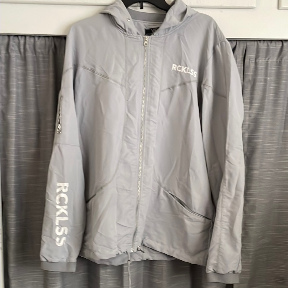 RCKLSS Light Gray Hooded Jacket